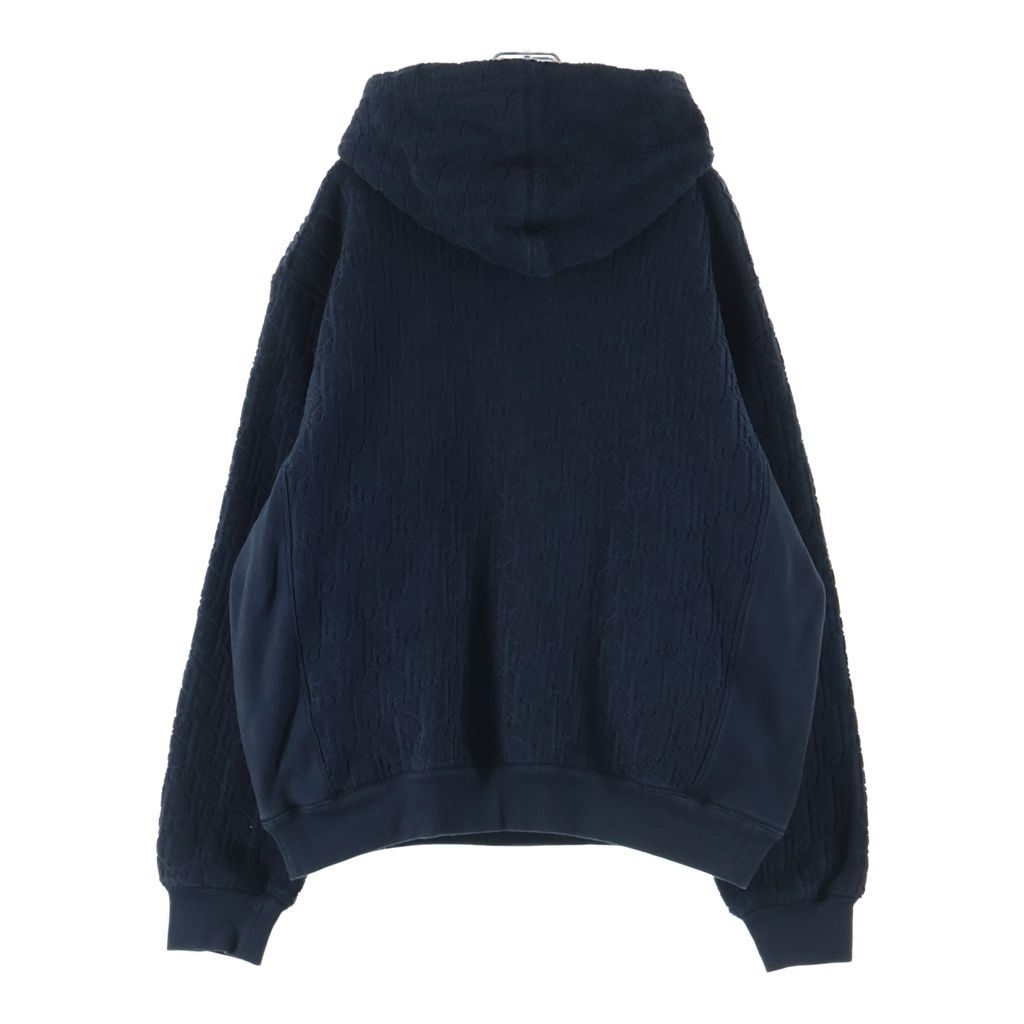 Dior All Over Pattern Oblique Jacquard Pullover Hoodie Sweatshirt Navy — view 2