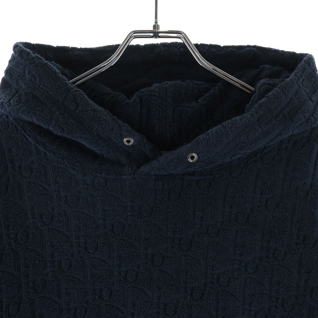 Dior All Over Pattern Oblique Jacquard Pullover Hoodie Sweatshirt Navy — view 3