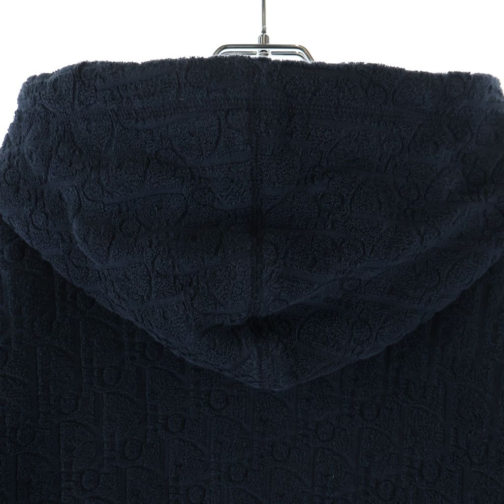 Dior All Over Pattern Oblique Jacquard Pullover Hoodie Sweatshirt Navy — view 4