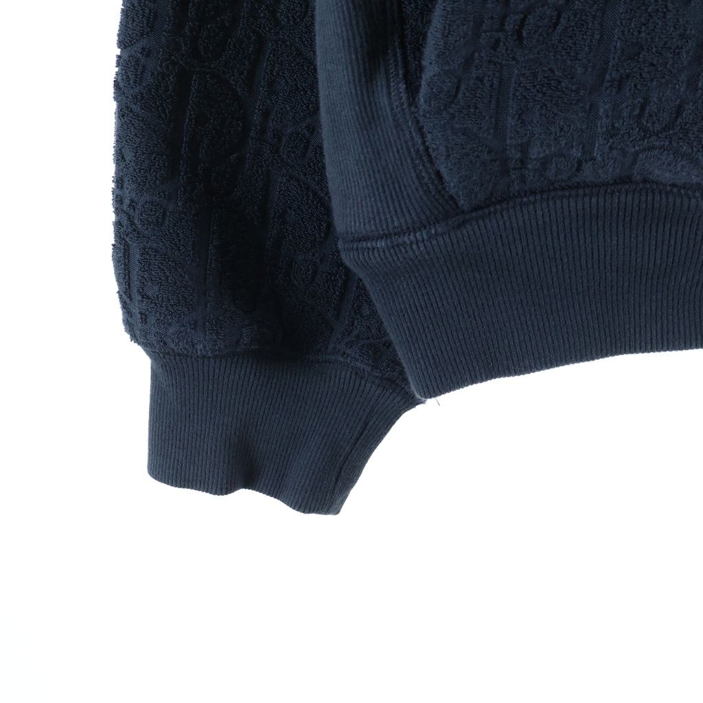 Dior All Over Pattern Oblique Jacquard Pullover Hoodie Sweatshirt Navy — view 5
