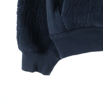 Dior All Over Pattern Oblique Jacquard Pullover Hoodie Sweatshirt Navy — view 5