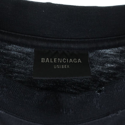 Balenciaga Paris Liberty Distressed Crew Neck Short Sleeve T-Shirt Black Tqvr — view 6