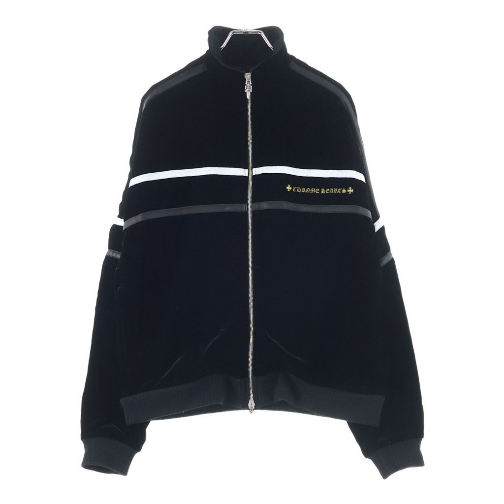 Chrome Hearts Velvet Track Jacket Logo Embroidery Velour Navy