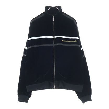 Chrome Hearts Velvet Track Jacket Logo Embroidery Velour Navy