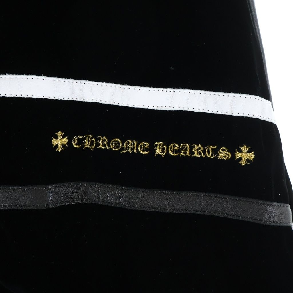 Chrome Hearts Velvet Track Jacket Logo Embroidery Velour Navy — view 5
