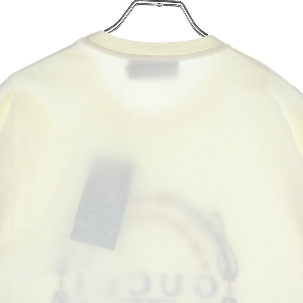 Gucci Horsebit Logo Embroidery Crew Neck Short Sleeve T-Shirt Ivory — view 4