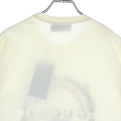 Gucci Horsebit Logo Embroidery Crew Neck Short Sleeve T-Shirt Ivory — view 4