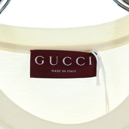 Gucci Horsebit Logo Embroidery Crew Neck Short Sleeve T-Shirt Ivory — view 5