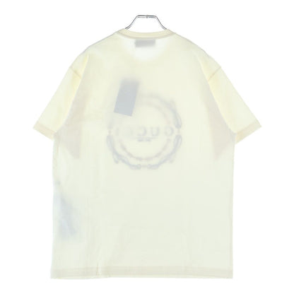 Gucci Horsebit Logo Embroidery Crew Neck Short Sleeve T-Shirt Ivory — view 2