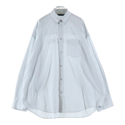 Balenciaga Oversized Shirt Back Logo Print Striped Pattern Long Sleeve Light — view 2