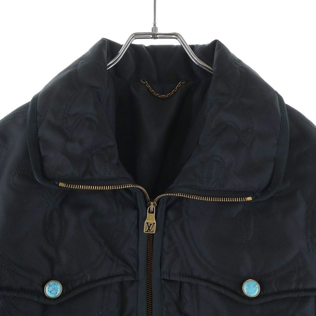 Louis Vuitton Turquoise Button Quilted Overshirt Jacket Black — view 3