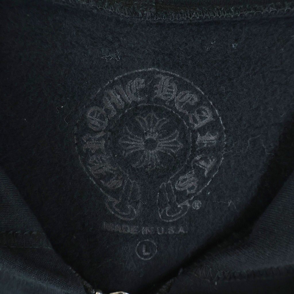 Chrome Hearts Sweatshirt Thrml HD Zip Sleeve Logo Print Zip Up Hoodie Black — view 7