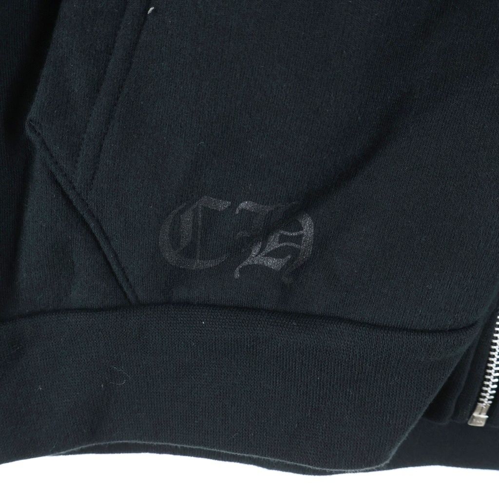 Chrome Hearts Sweatshirt Thrml HD Zip Sleeve Logo Print Zip Up Hoodie Black — view 6