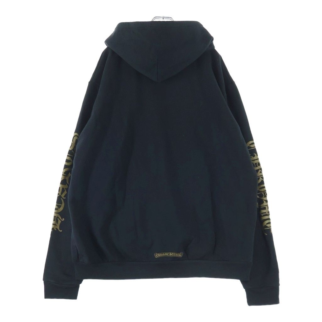 Chrome Hearts Sweatshirt Thrml HD Zip Sleeve Logo Print Zip Up Hoodie Black — view 2