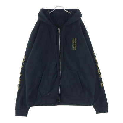 Chrome Hearts Sweatshirt Thrml HD Zip Sleeve Logo Print Zip Up Hoodie Black
