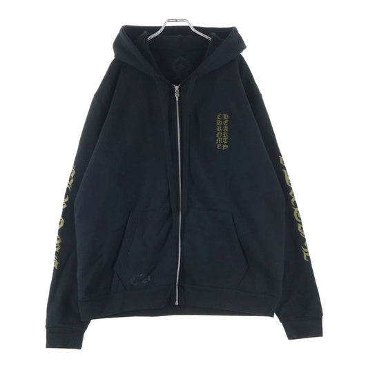 Chrome Hearts Sweatshirt Thrml HD Zip Sleeve Logo Print Zip Up Hoodie Black