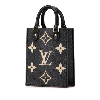 Louis Vuitton Monogram Empreinte Petite Sac Plat 2-Way Shoulder Bag Noir Beige — view 2