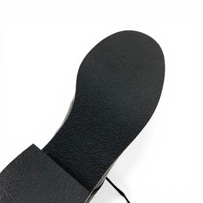 Chanel Boots Short Shoes Leather Black White CC Logo Lace — view 8