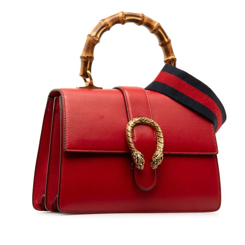 Gucci Dionysus Bamboo 2-Way Shoulder Bag Red Leather — view 2