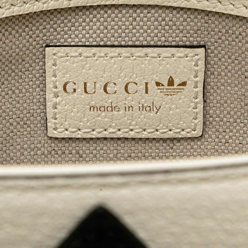 Gucci Adidas Horsebit Crossbody Shoulder Bag White Black Leather — view 6