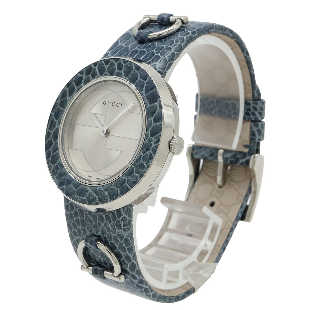 Gucci U-play Silver Dial SS Leather Quartz Watch 129.4 — view 2