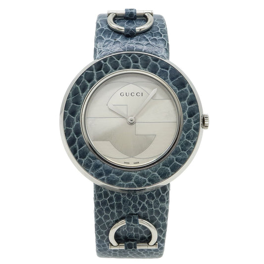 Gucci U-play Silver Dial SS Leather Quartz Watch 129.4