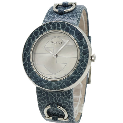 Gucci U-play Silver Dial SS Leather Quartz Watch 129.4 — view 4