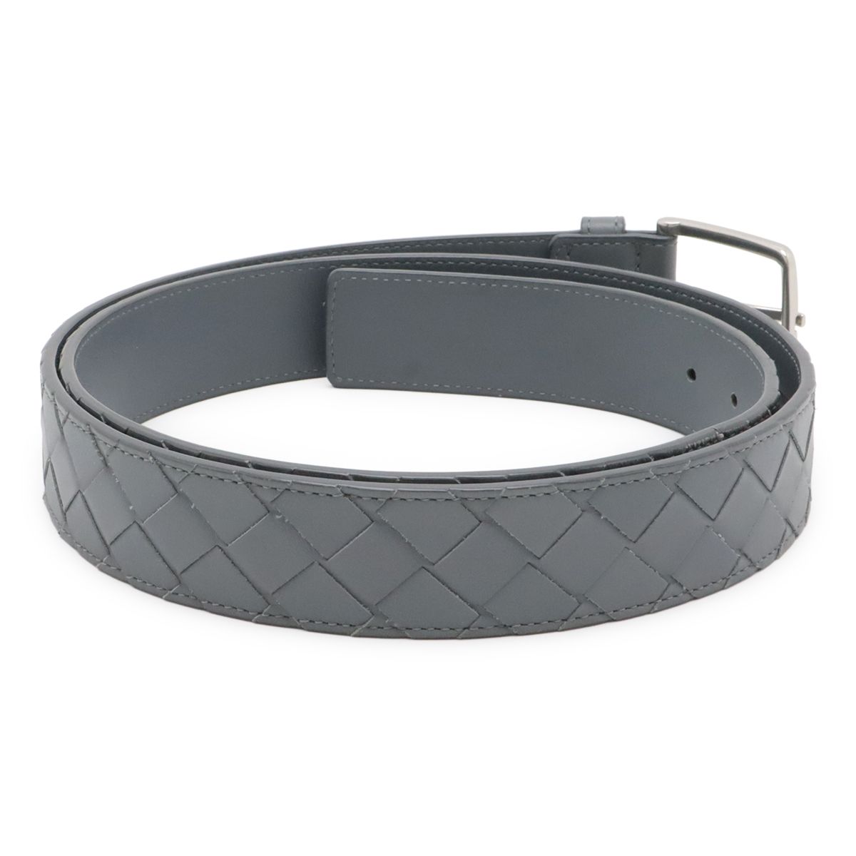 Bottega Veneta Intrecciato Belt Leather Gray — view 2