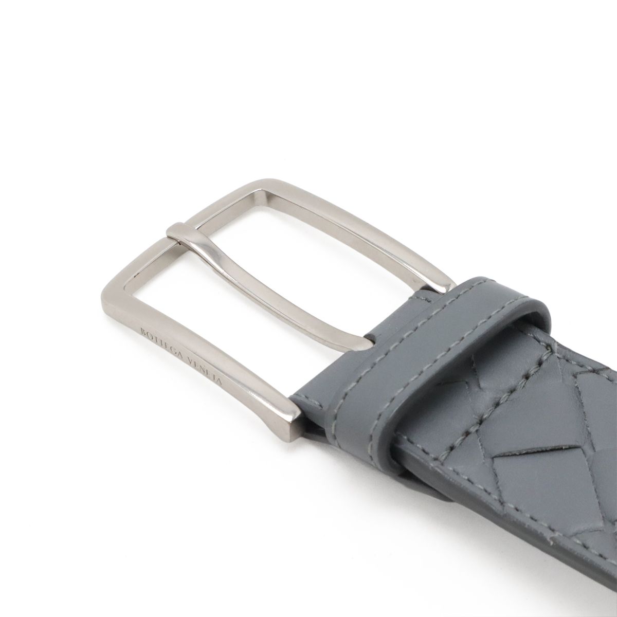 Bottega Veneta Intrecciato Belt Leather Gray — view 3