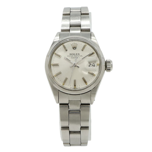 Rolex Oyster Perpetual Date Silver Dial Antique SS Automatic Watch No 28