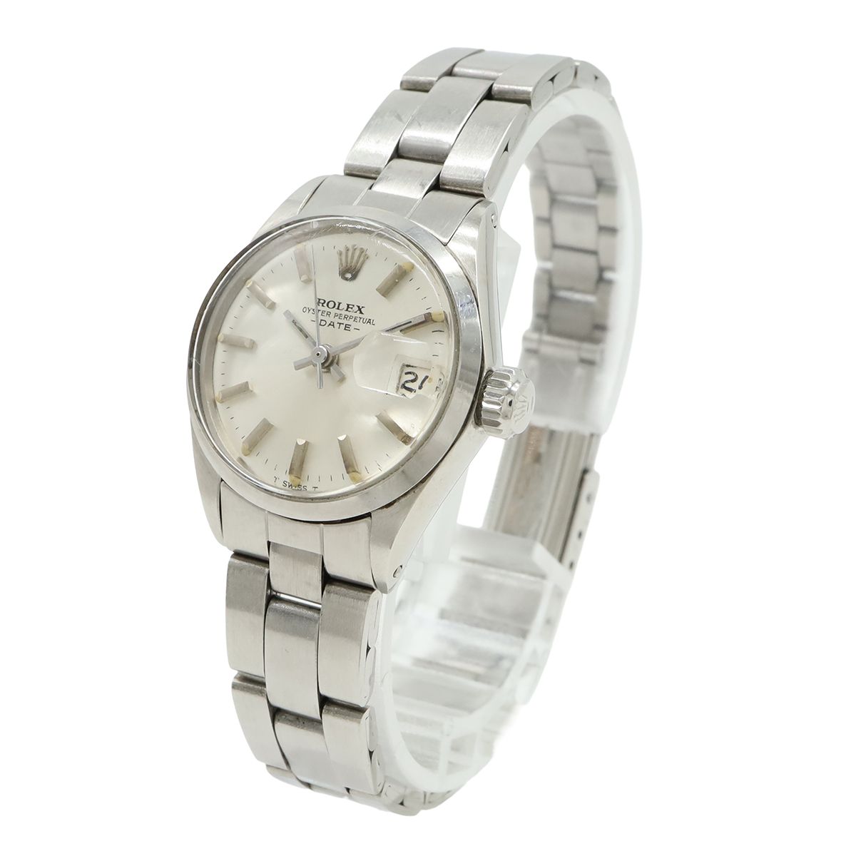 Rolex Oyster Perpetual Date Silver Dial Antique SS Automatic Watch No 28 — view 2