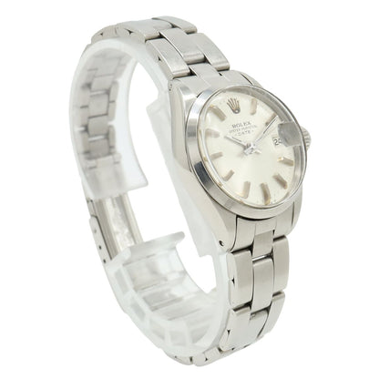 Rolex Oyster Perpetual Date Silver Dial Antique SS Automatic Watch No 28 — view 3
