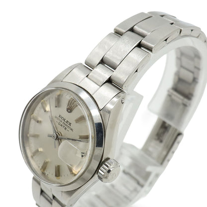 Rolex Oyster Perpetual Date Silver Dial Antique SS Automatic Watch No 28 — view 6
