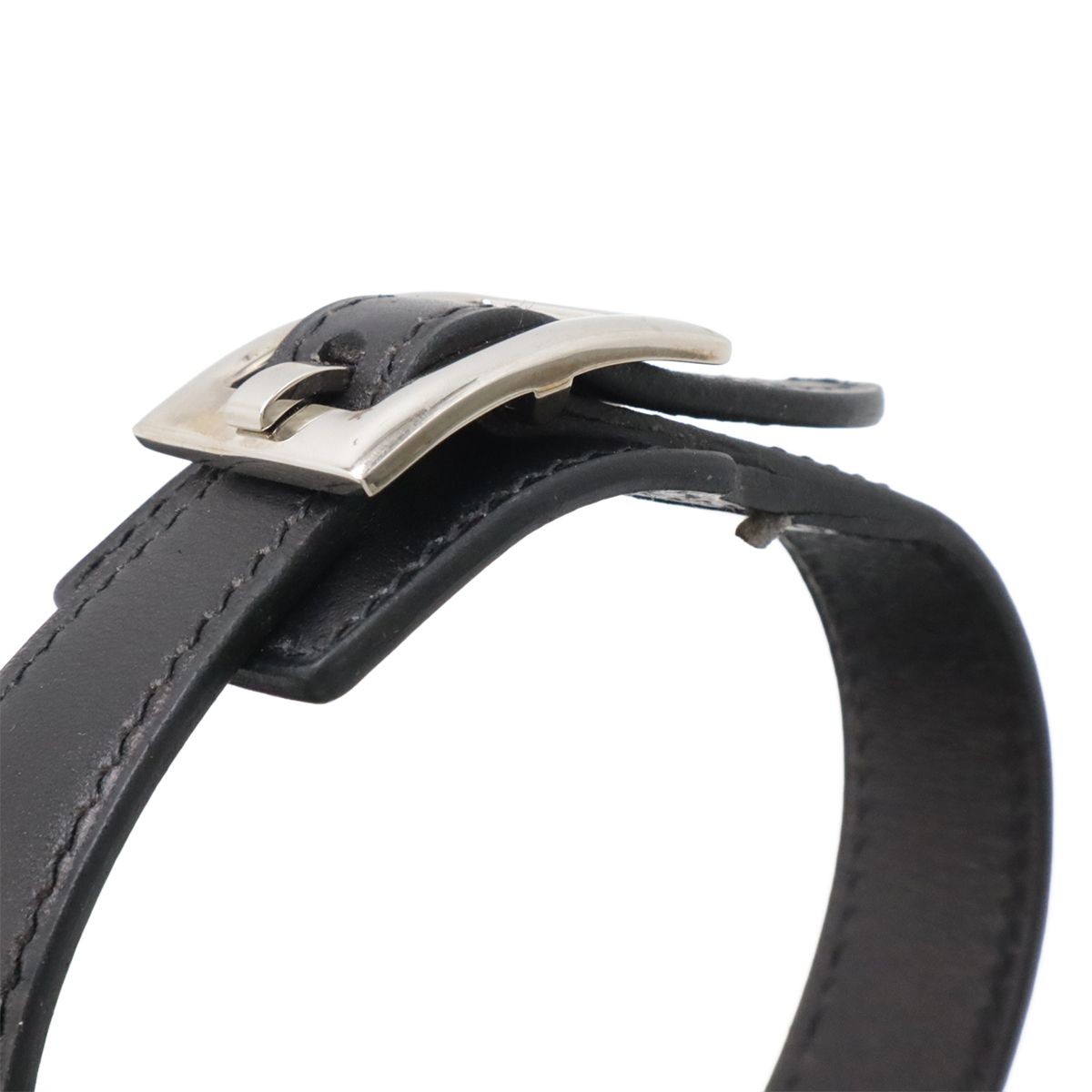 Hermes Martine Shoulder Bag Flap Box Calf Leather Black Silver — view 5