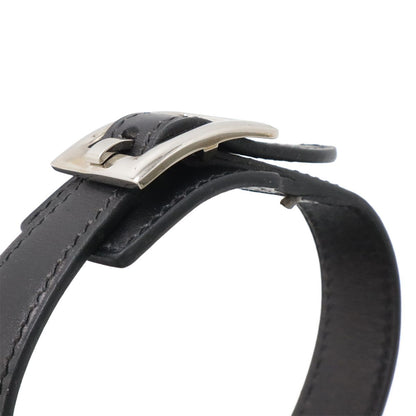 Hermes Martine Shoulder Bag Flap Box Calf Leather Black Silver — view 5
