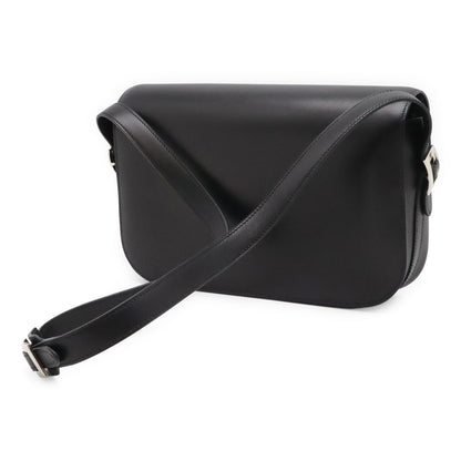 Hermes Martine Shoulder Bag Flap Box Calf Leather Black Silver — view 2