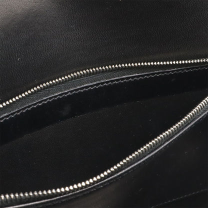 Hermes Martine Shoulder Bag Flap Box Calf Leather Black Silver — view 9