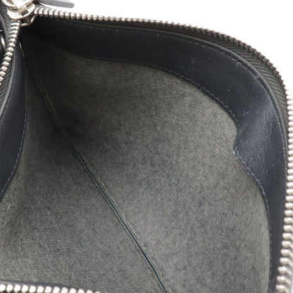 Celine Trio Small Shoulder Bag Pochette Pouch Leather Charcoal Gray Silver — view 8