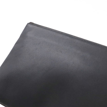 Celine Trio Small Shoulder Bag Pochette Pouch Leather Charcoal Gray Silver — view 5