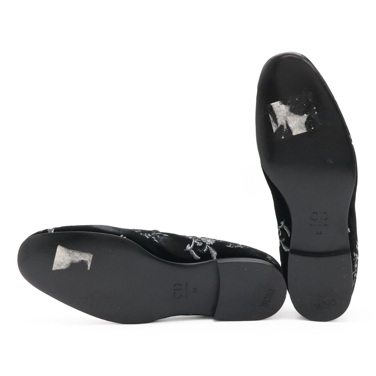 Dior Homme Slip on Flower Embroidery Velvet Black 44 Slipper — view 5
