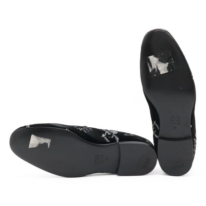 Dior Homme Slip on Flower Embroidery Velvet Black 44 Slipper — view 5