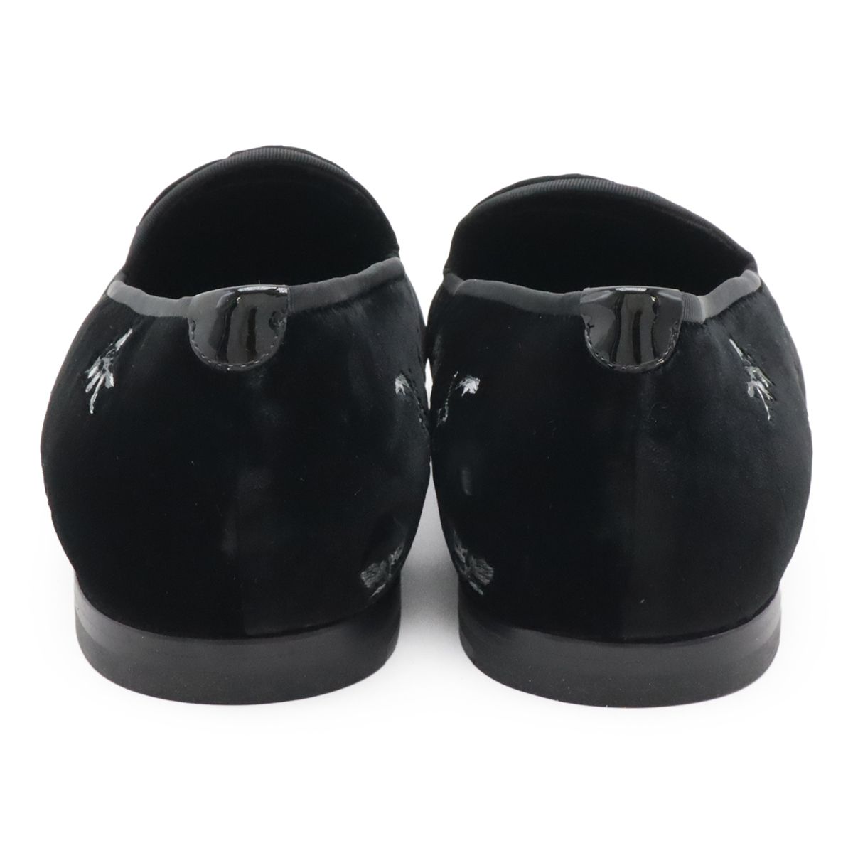 Dior Homme Slip on Flower Embroidery Velvet Black 44 Slipper — view 3