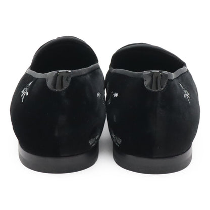 Dior Homme Slip on Flower Embroidery Velvet Black 44 Slipper — view 3