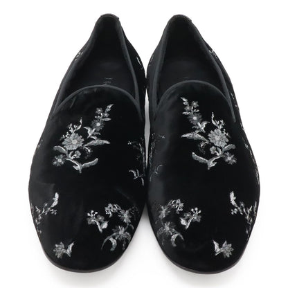 Dior Homme Slip on Flower Embroidery Velvet Black 44 Slipper — view 4