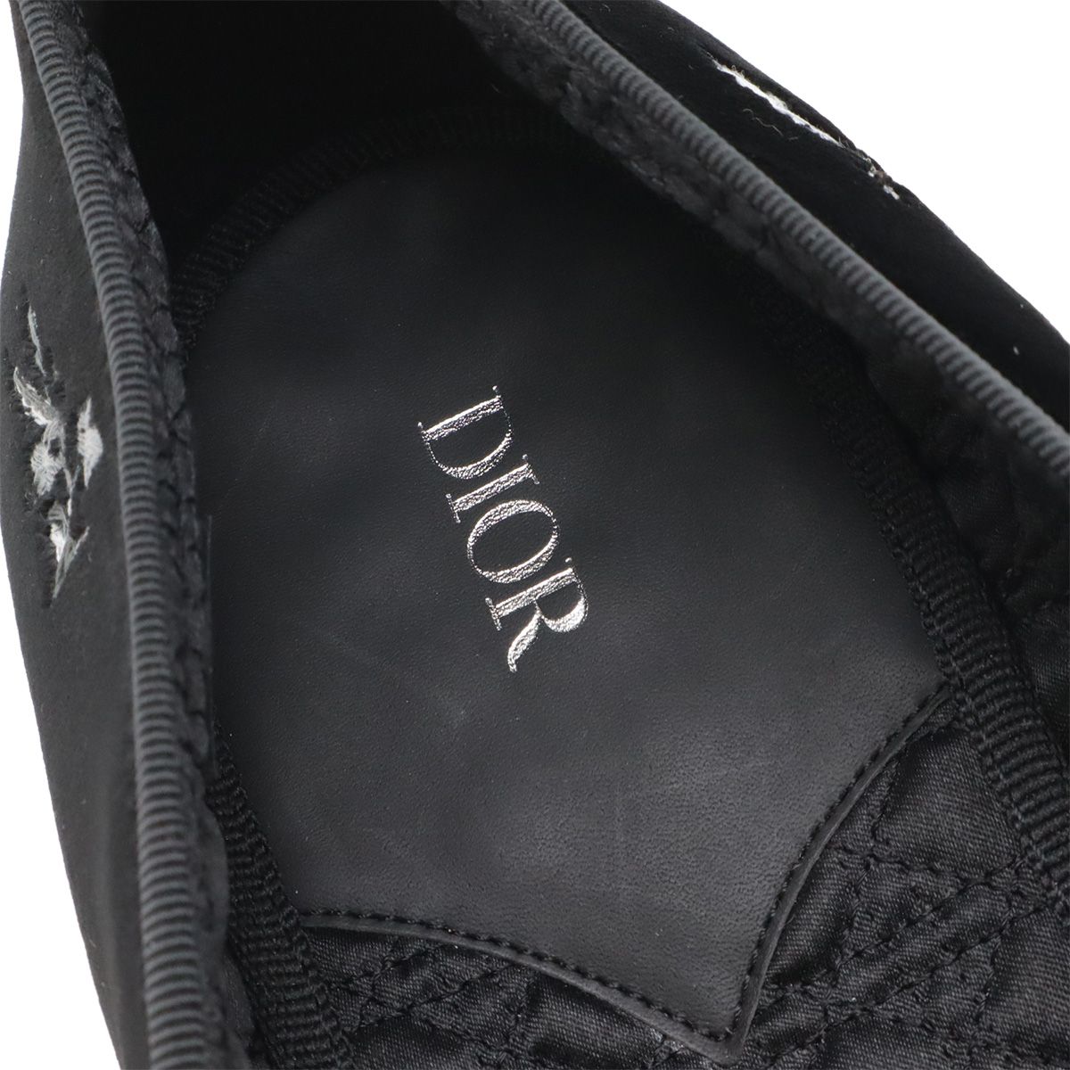 Dior Homme Slip on Flower Embroidery Velvet Black 44 Slipper — view 9
