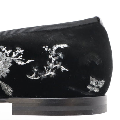 Dior Homme Slip on Flower Embroidery Velvet Black 44 Slipper — view 6