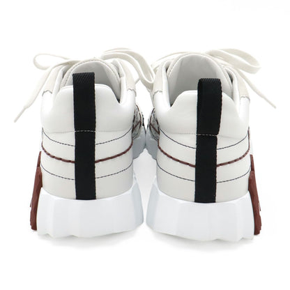 Hermes Bouncing Sneakers Logo Tartan Motif Leather White — view 3