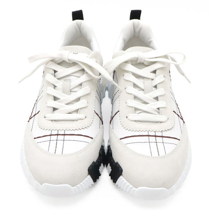 Hermes Bouncing Sneakers Logo Tartan Motif Leather White — view 4