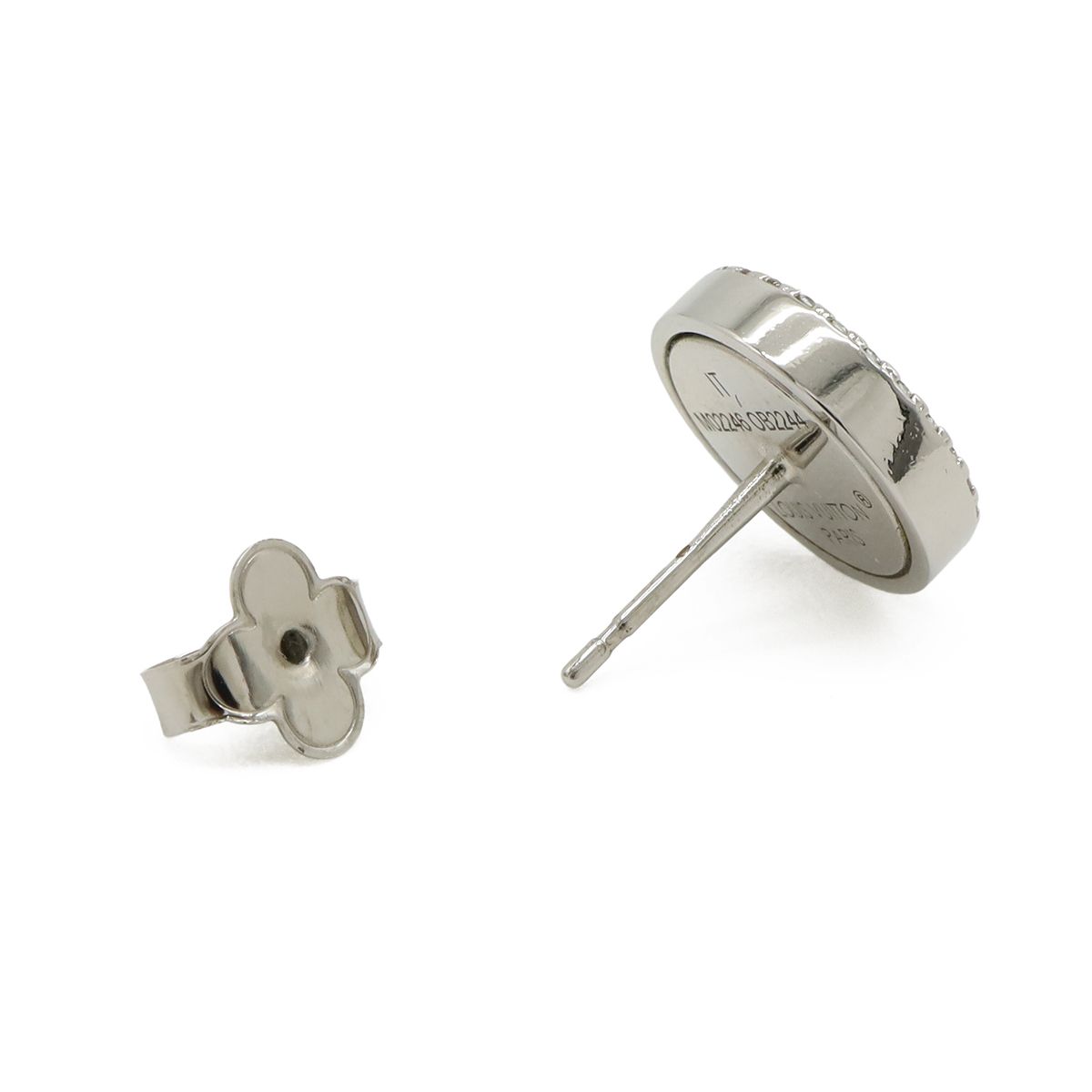 Louis Vuitton Earrings LV Sparkle Stud Metal Rhinestone One Side Only Single — view 3