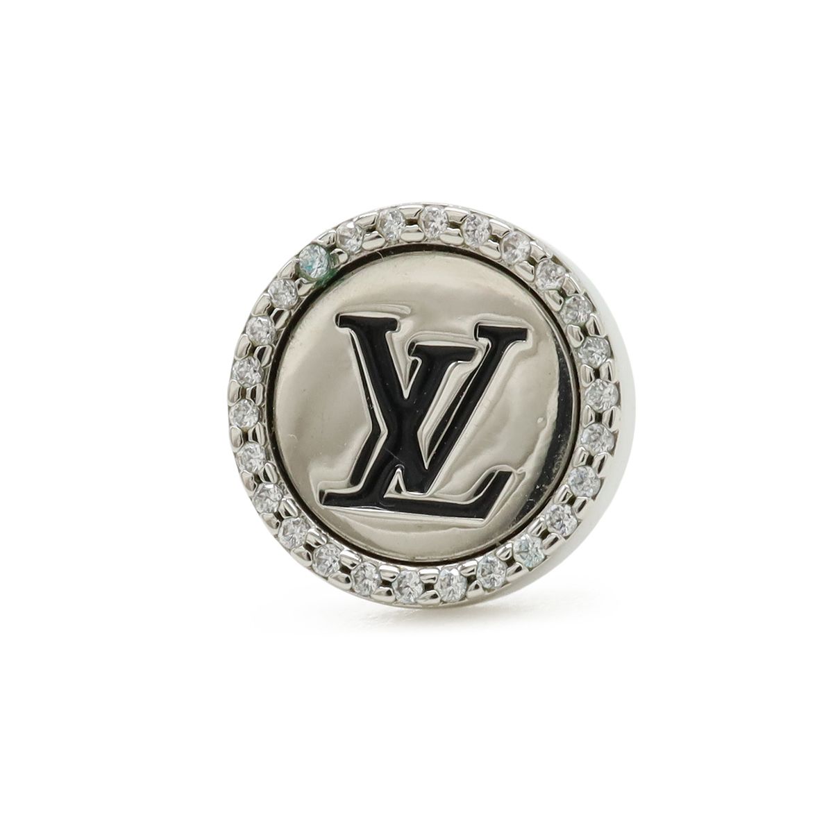 Louis Vuitton Earrings LV Sparkle Stud Metal Rhinestone One Side Only Single